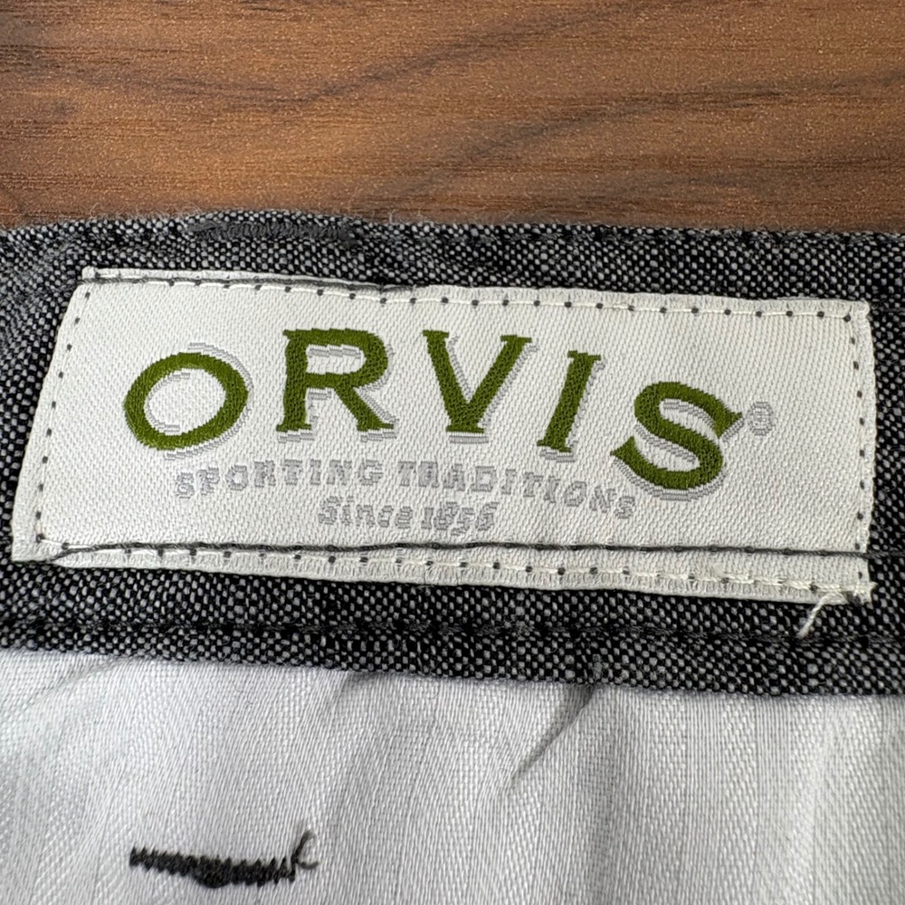 Orvis Linen Trousers Mens 42x32 Grey Straight Leg Breathable Summer Old Money - Picture 4 of 10